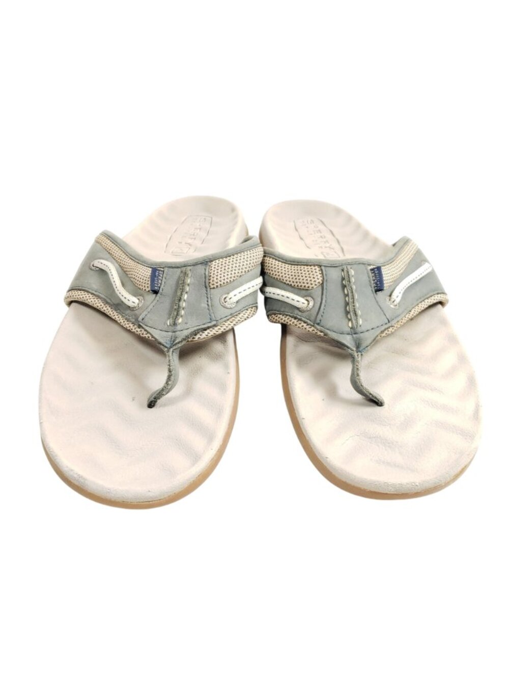 Sperry Mens Size 11 Gray Leather Flip Flop Sandals Non-Slip Sole - Picture 5 of 8